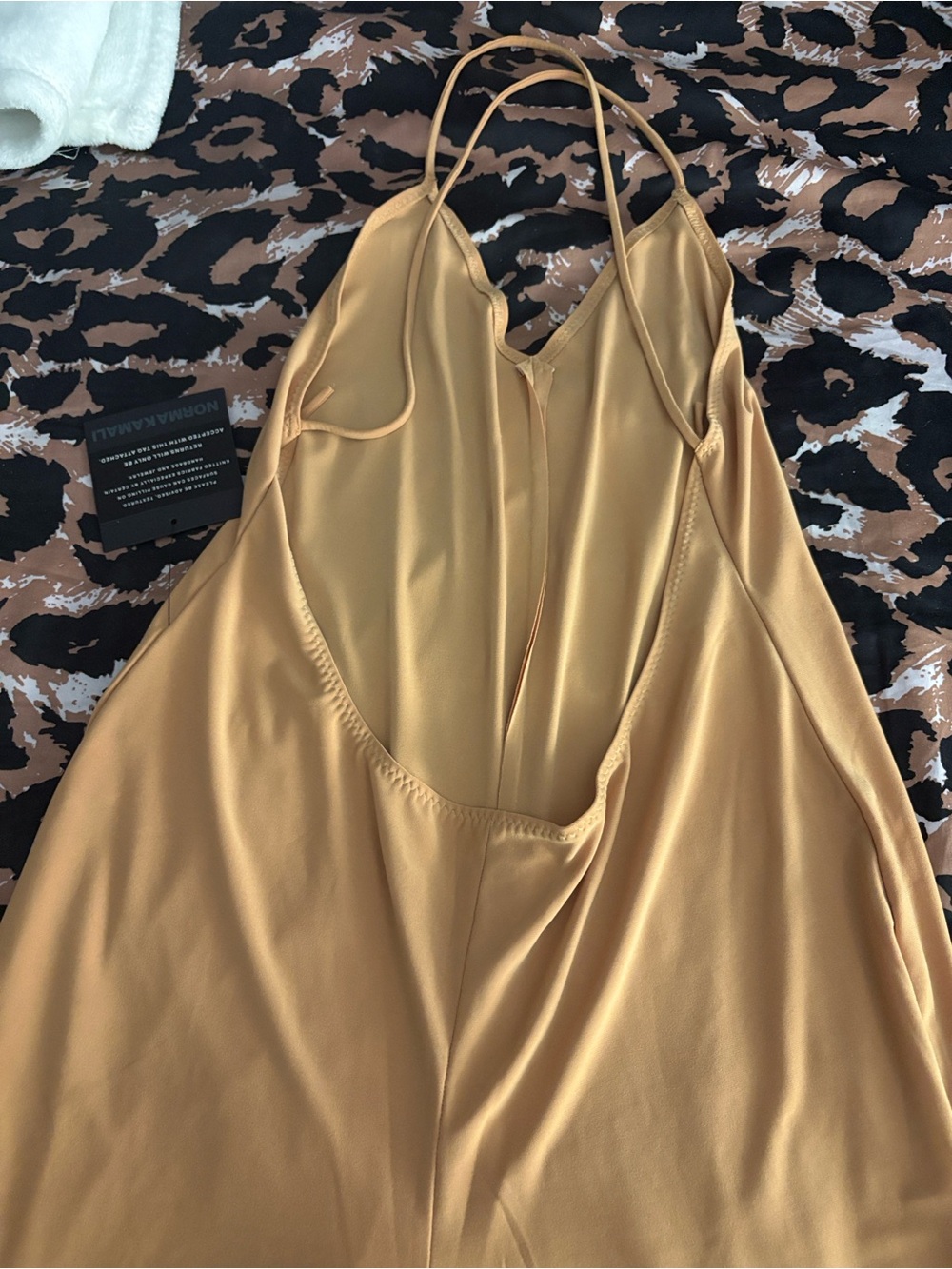 Norma Kamali Sleek Nude One-Piece Jumpsuit - Picture 3 of 7